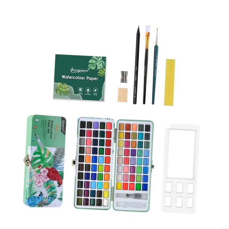 Compacts Travel Watercolor Set Rich Color Handmade Painting Sketching Watercolor 