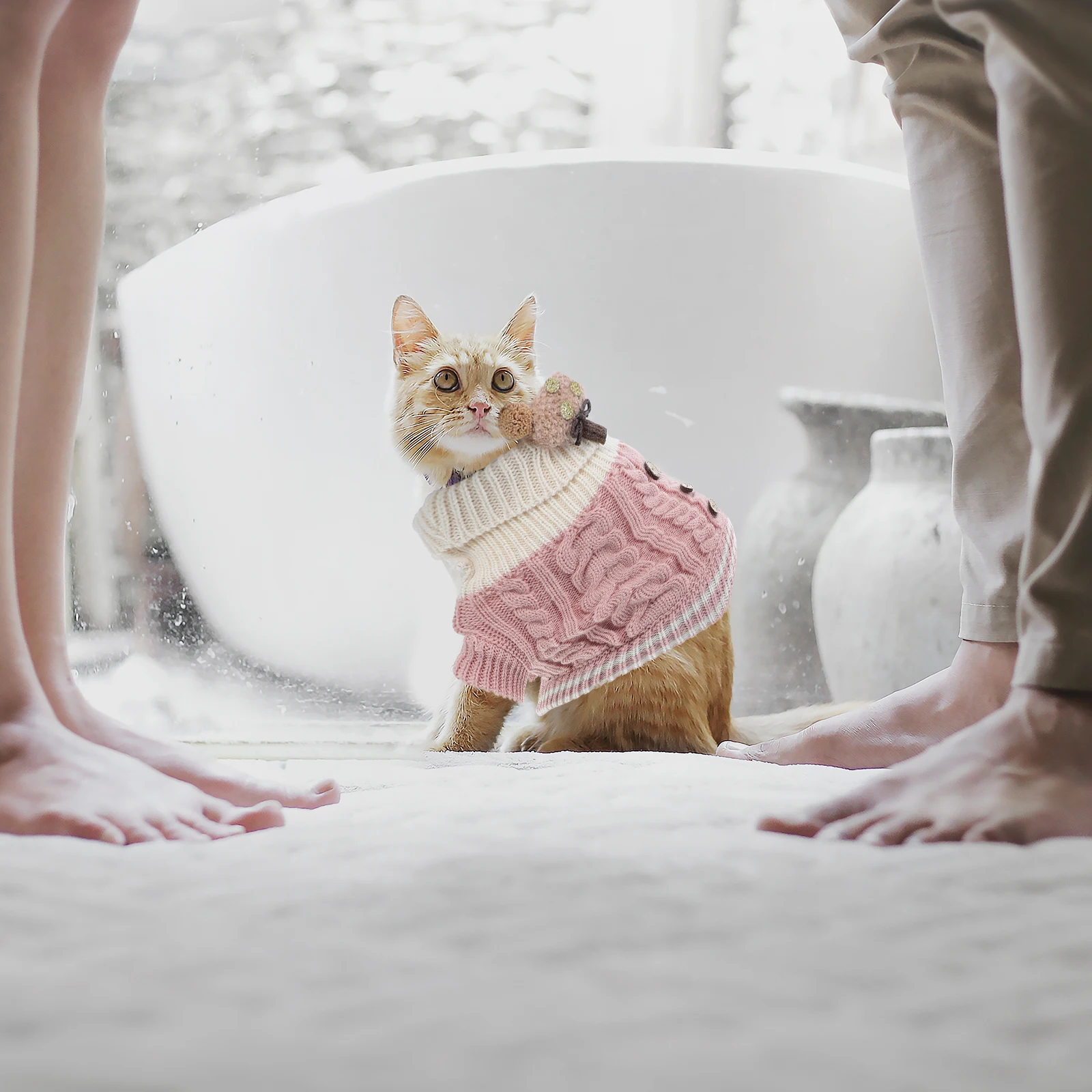 

Pet Warm Sweater Dog Clothes Cat Coat Keep Winter Coats Fabric Clothing for Pets Kitten Knitwear