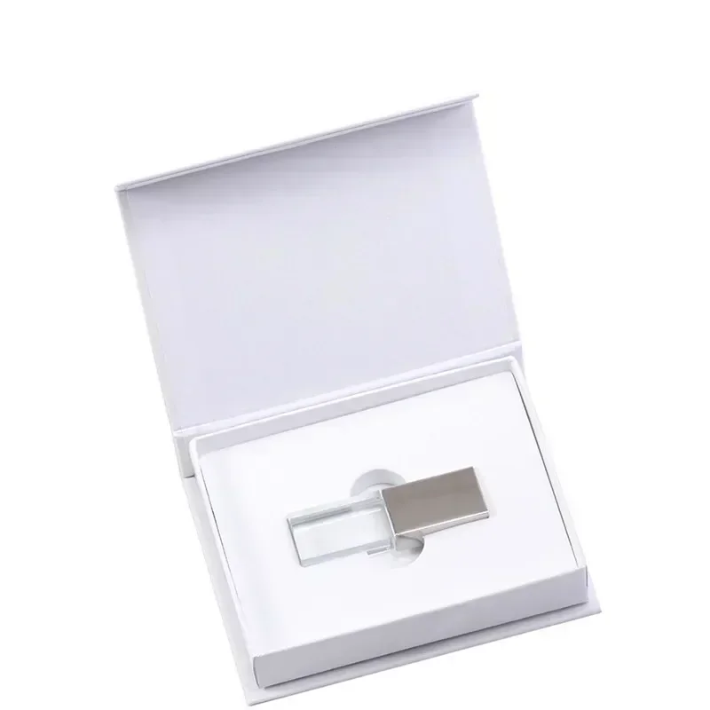JASTER Crystal USB 2.0 Flash Drive 128GB Creatieve huwelijksgeschenken Pen Drive 64GB 100% echte capaciteit Pendrive Gratis aangepast logo 32GB