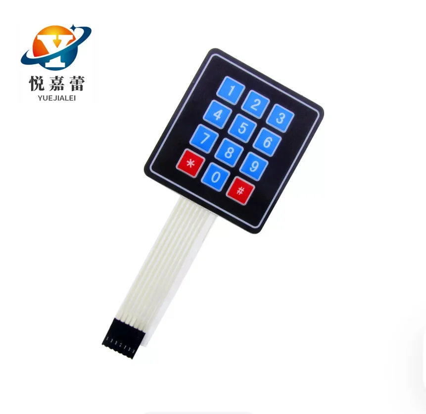Expansion Thin Film Membrane Switch 12 Key 3*4 3 * 4 Matrix Keyboard MCU