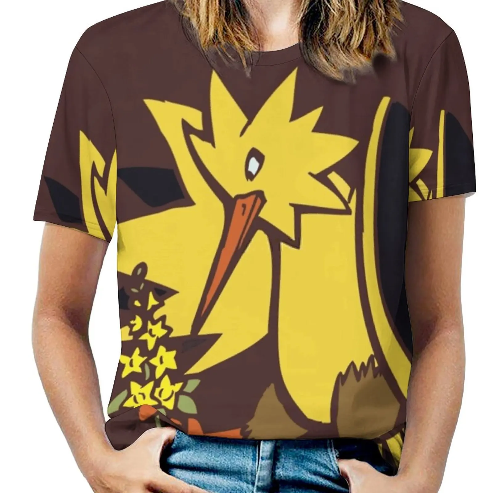 여성용 본능 지퍼 프린트 티셔츠, 다양한 스타일 상의, 풀 프린트, Rainytale Studio Rainytalestudio