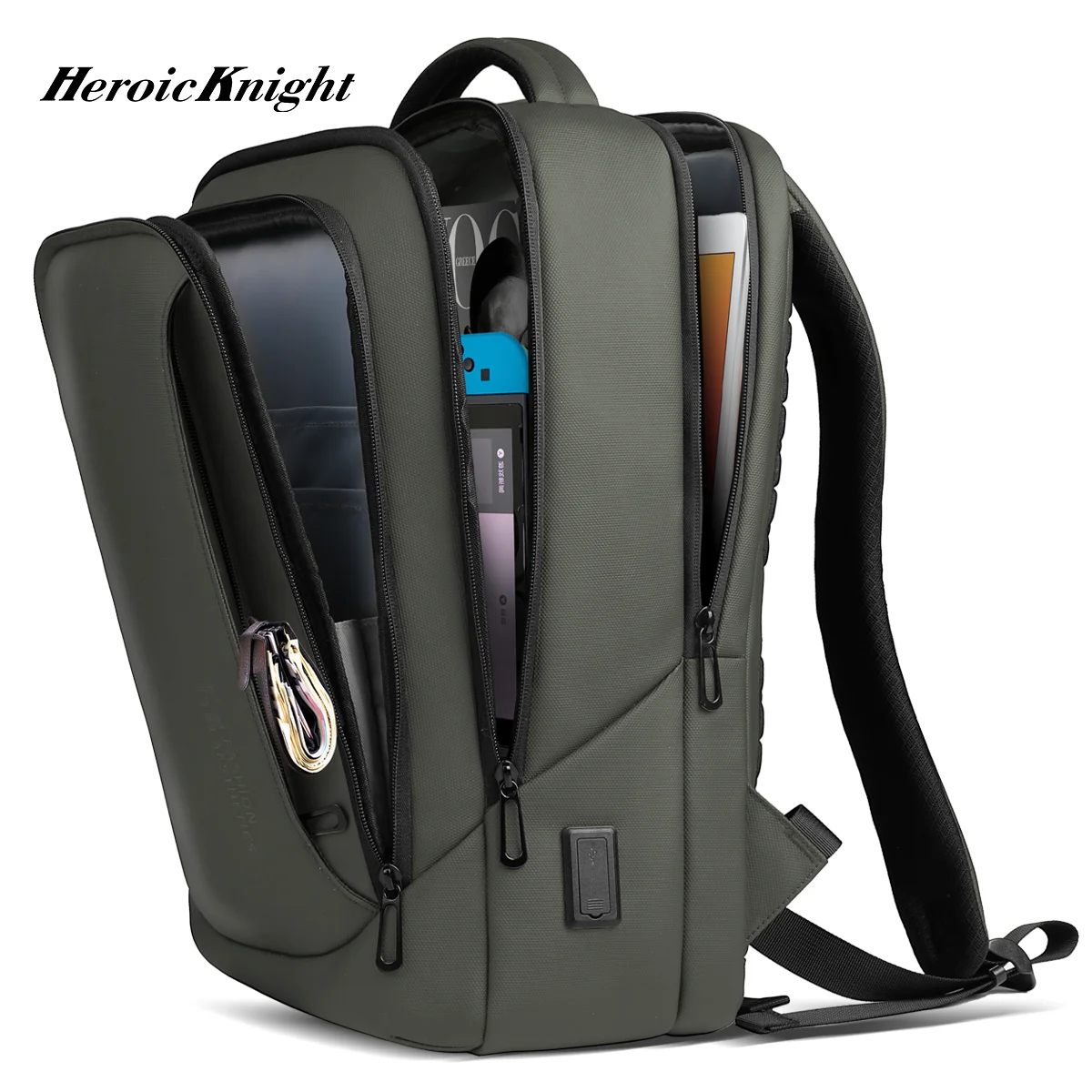 Heroic Knight Men Backpacks For Motorcycle USB Waterproof Outdoor Hiking Sport Backpack Business Fashion Travel Luggage Backpack
