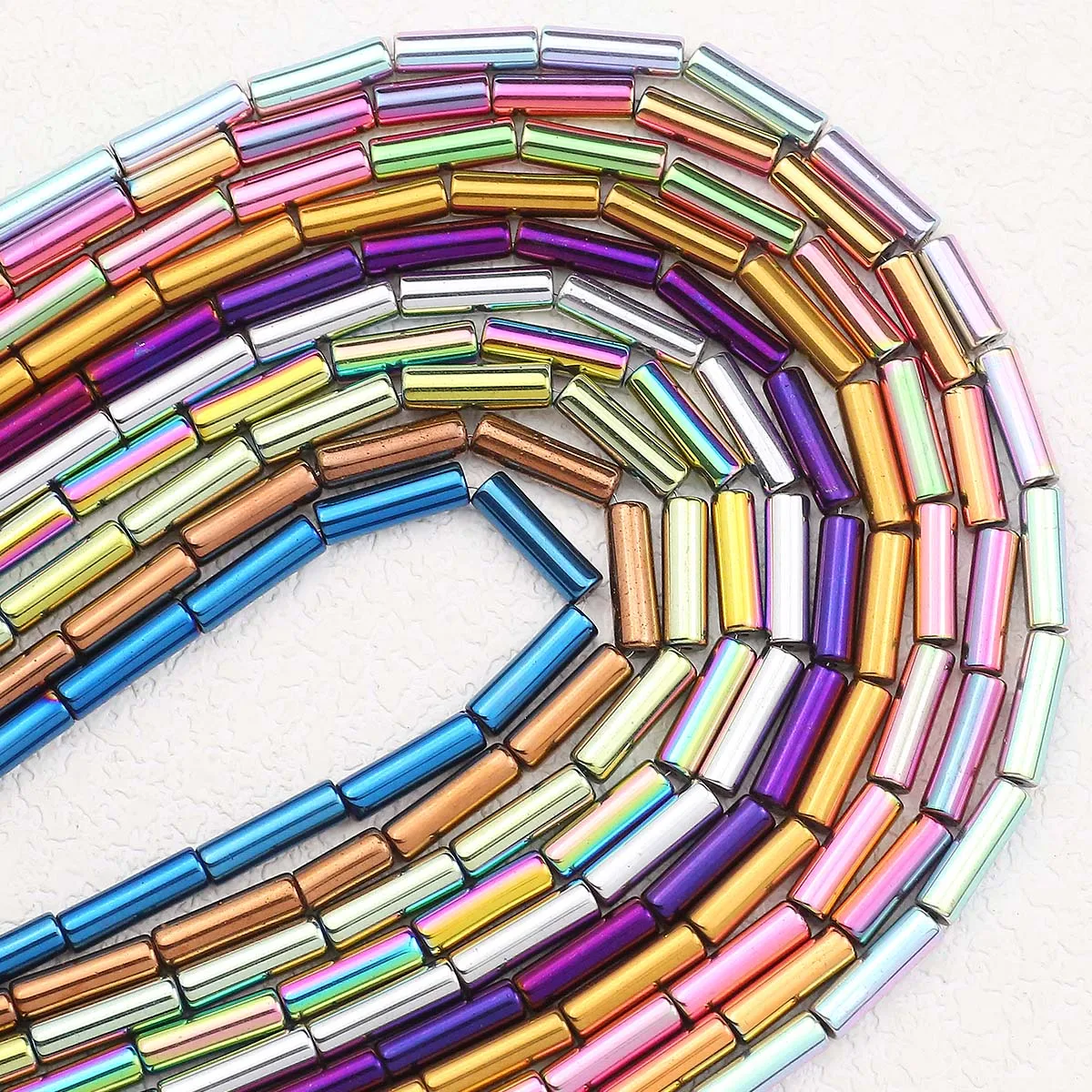 13*4MM Natürliche Stein Überzug Lange Zylinder Hämatit Spacer Lose Perlen Für DIY Schmuck Machen Armband Zubehör Erkenntnisse