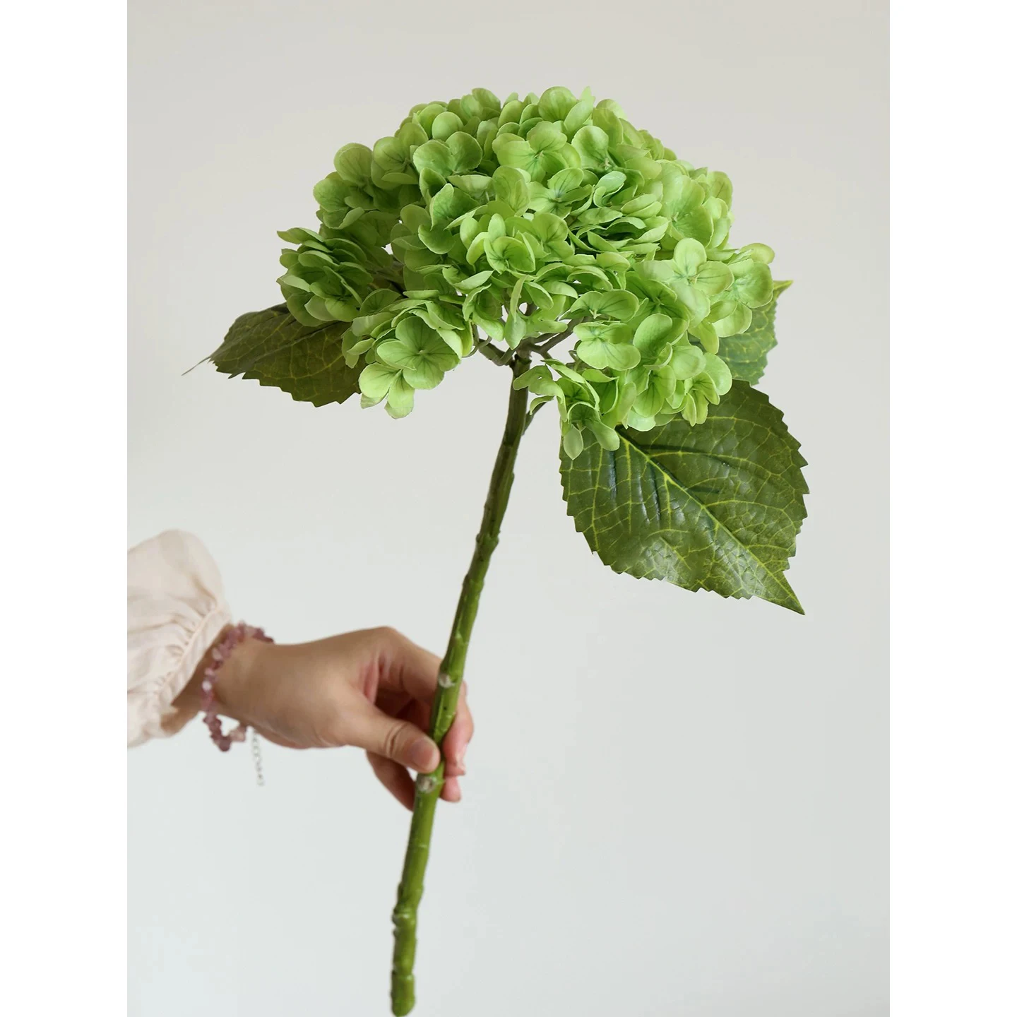 3PCS Green Hydrangea Artificial Flowers Like Real Hydrangea Flowers Decor Wedding Arrangement Flowers Decor Bridal Bouquet 3Pcs