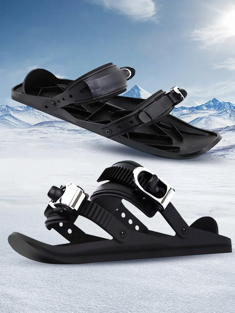 Mini Short Ski Skates Skis Boots Skiboards Adjuatable Short Mini Skating Ski Shoes Fit Into Your Backpack