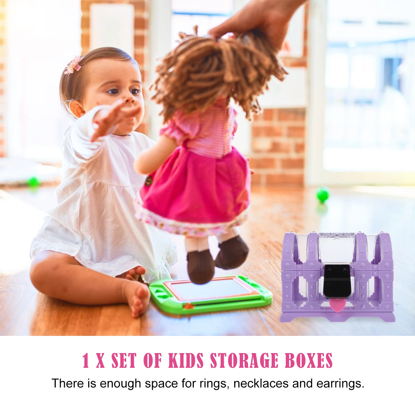 

ABS Crystal Storage Box Lock Jewelry ganizer Large Capacity Display Box for Necklaces Earrings Girlish Design Treasure