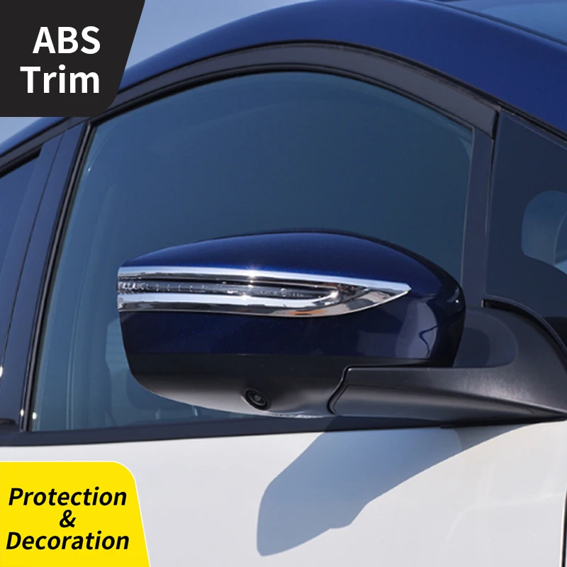 

1 Pair ABS Side Door Rear View Mirror Strip Decoration Trim for Nissan Leaf ZE1 Kicks 2017 2018 2019 2020 2021 Car Accessories
