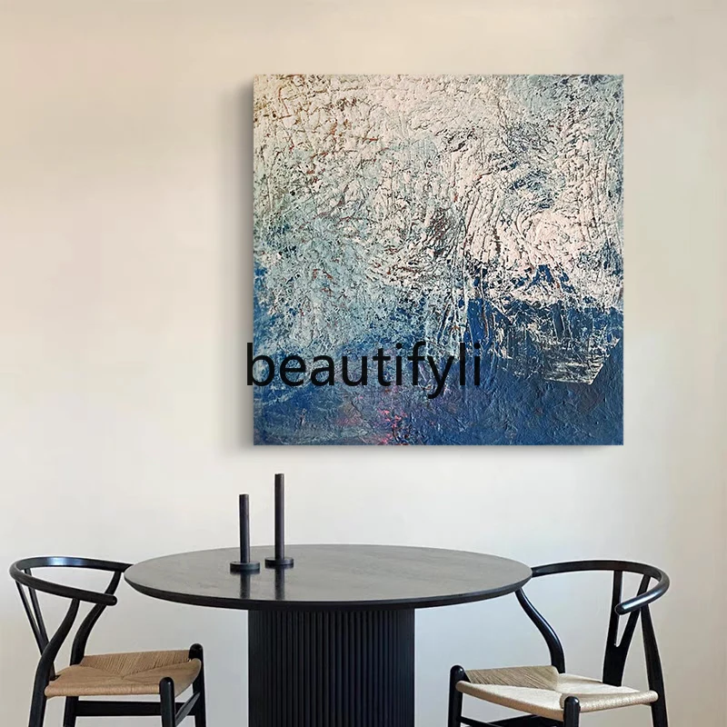 

Pure hand-painted oil painting living room hanging painting wabi sabi wind decorative painting dining room abstract