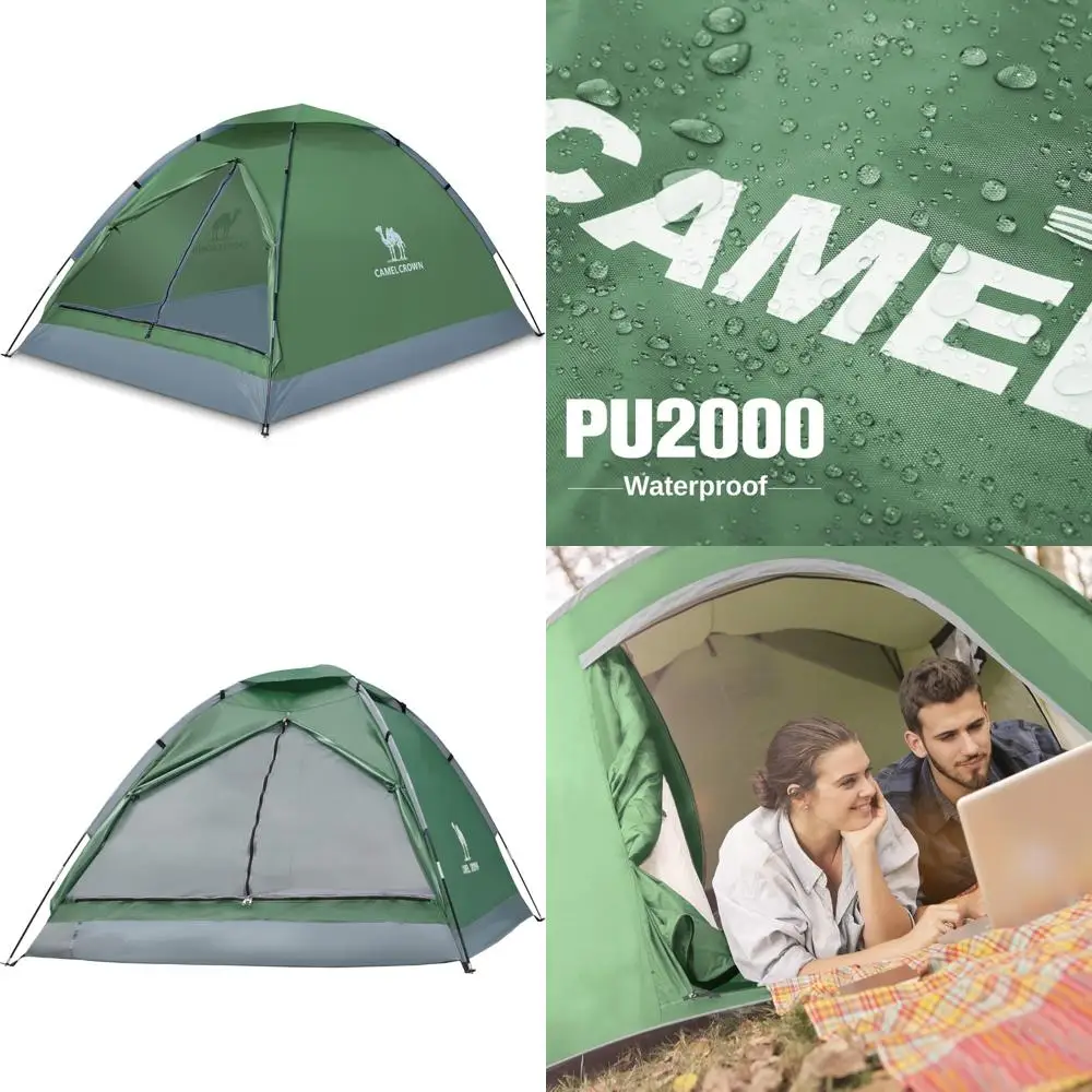 خيمة تخييم مقاومة للماء بحجم عائلي: خيمة على شكل قبة تتسع لـ 2-5 أشخاص، مأوى ظهر واسع وخفيف الوزن ومحمول للإعلان الخارجي #1