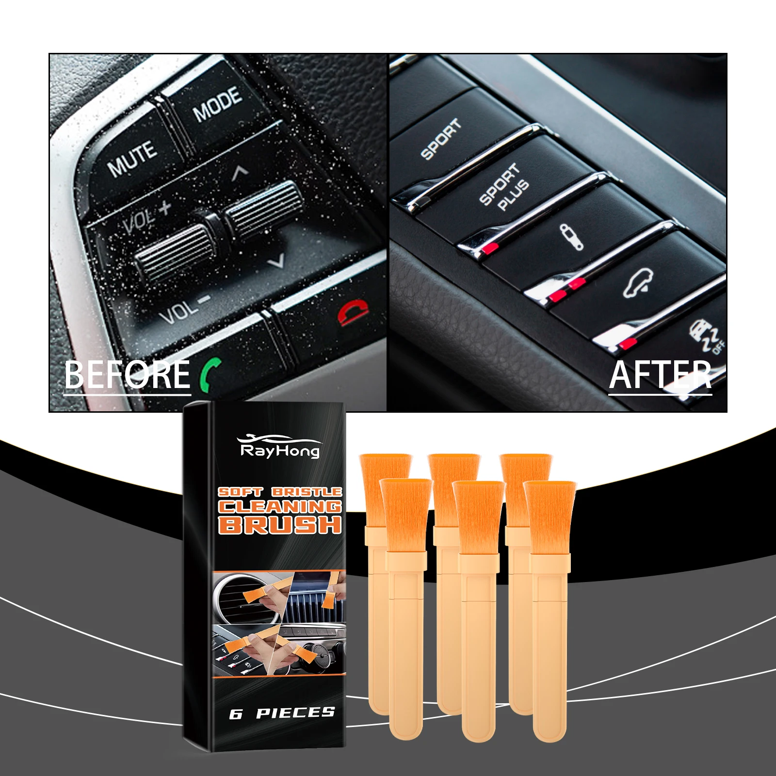 

Щетка для чистки автомобиля с мягкой щетиной, автомобильный кондиционер, вентиляционное отверстие, центральная консоль, щелевая щетка для чистки сиденья с мягкой щетиной