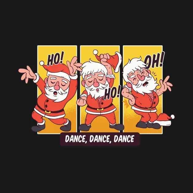 Funny Santa Dancing T-Shirt 100% Cotton O-Neck Summer Short Sleeve Casual Mens T-shirt Size S-3XL