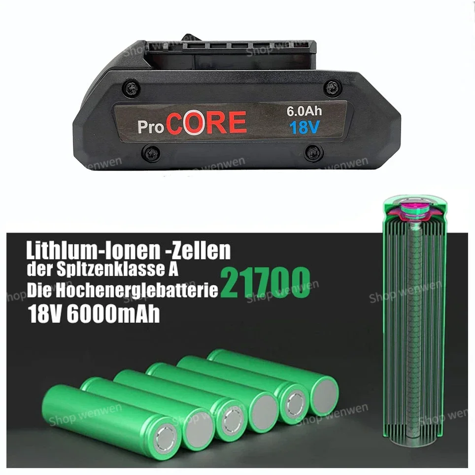 Voor Bosch 18V 6.0ah Procore Vervangende Batterij Voor Bosch Professioneel Systeem Draadloze Gereedschappen Bat609 Bat618 Gba18v80 21700 Cel