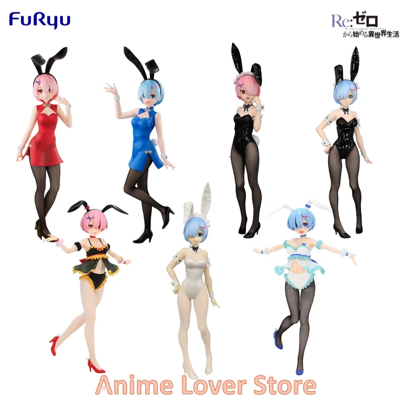 

In Stock Furyu Original Re:ZERO -Starting Life in Another World BiCuteBunnies Ram Rem Bunny Girl Anime Figure Toys for Kids Gift