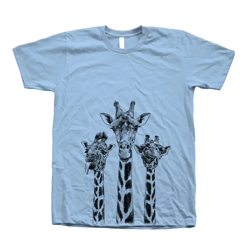 Giraffe Tshirt, Mens T-shirt, Unisex T-shirt, Screen Print, Crew Neck, Animal Shirt, White T-shirt, Short Sleeve, Gift for Dad