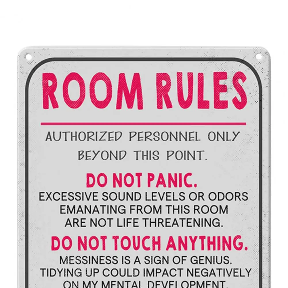 Room Rules Sign Teens Girls Boys Bedroom Gaming Dorm Aluminum Wall Door Decoration Rules Plate Birthday Gift