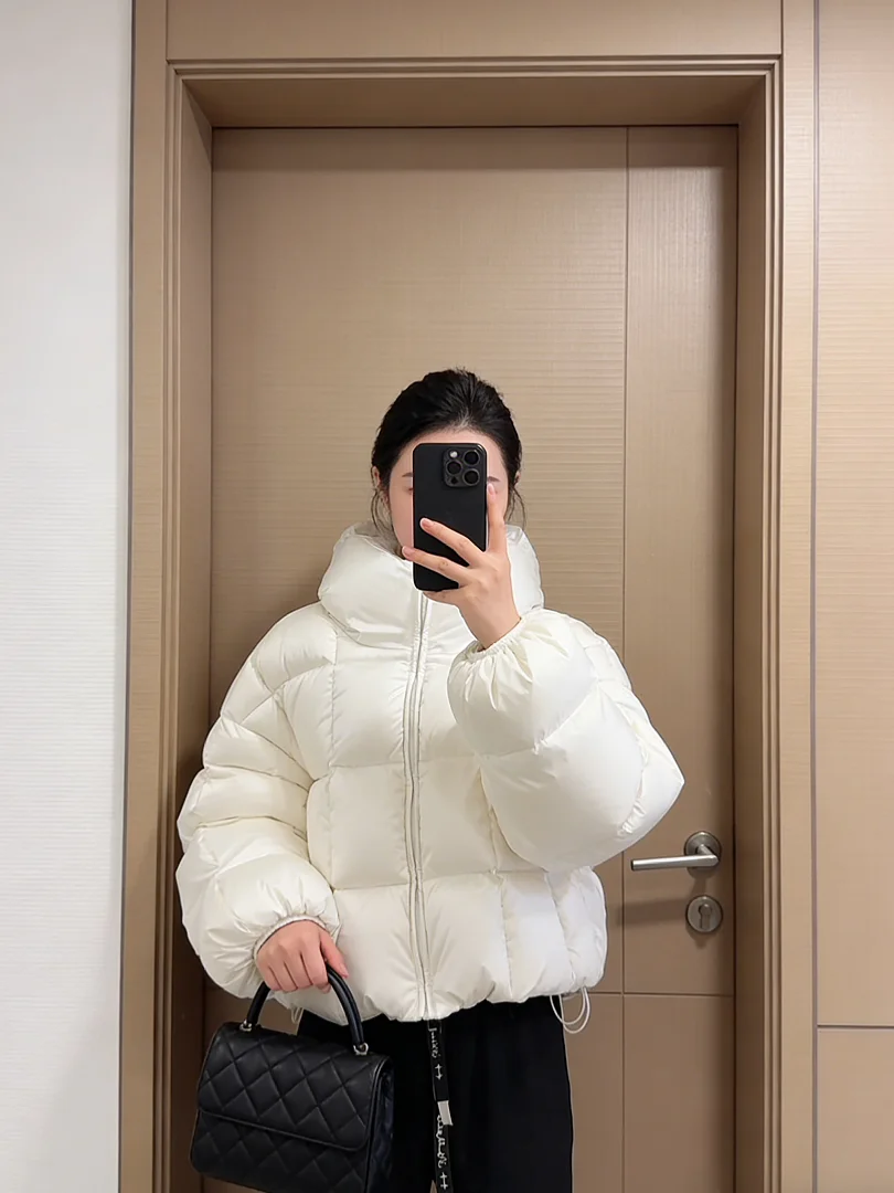 

Sli ort Bread Sle Jaet Thi Теплая хлопковая зимняя одежда Корейская система белого цвета Модное женское пальто 2025 года