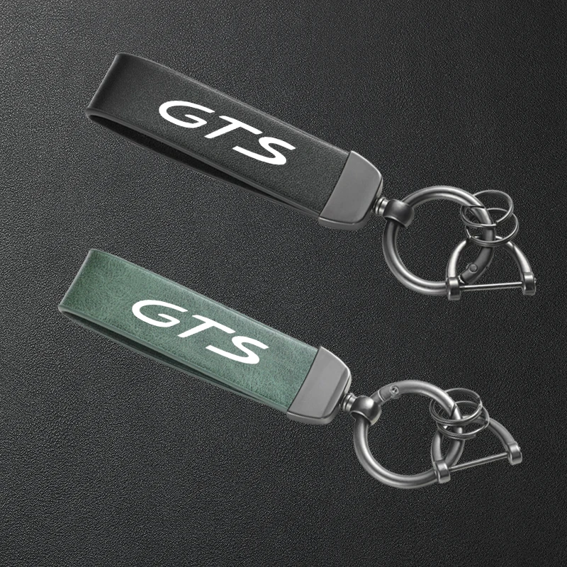Llavero de Cuero de Alta Calidad para Autos Porsche GTS Cayenne Cayman Panamera Macan 911 718 928 901 930, Accesorios de Metal para Llaves