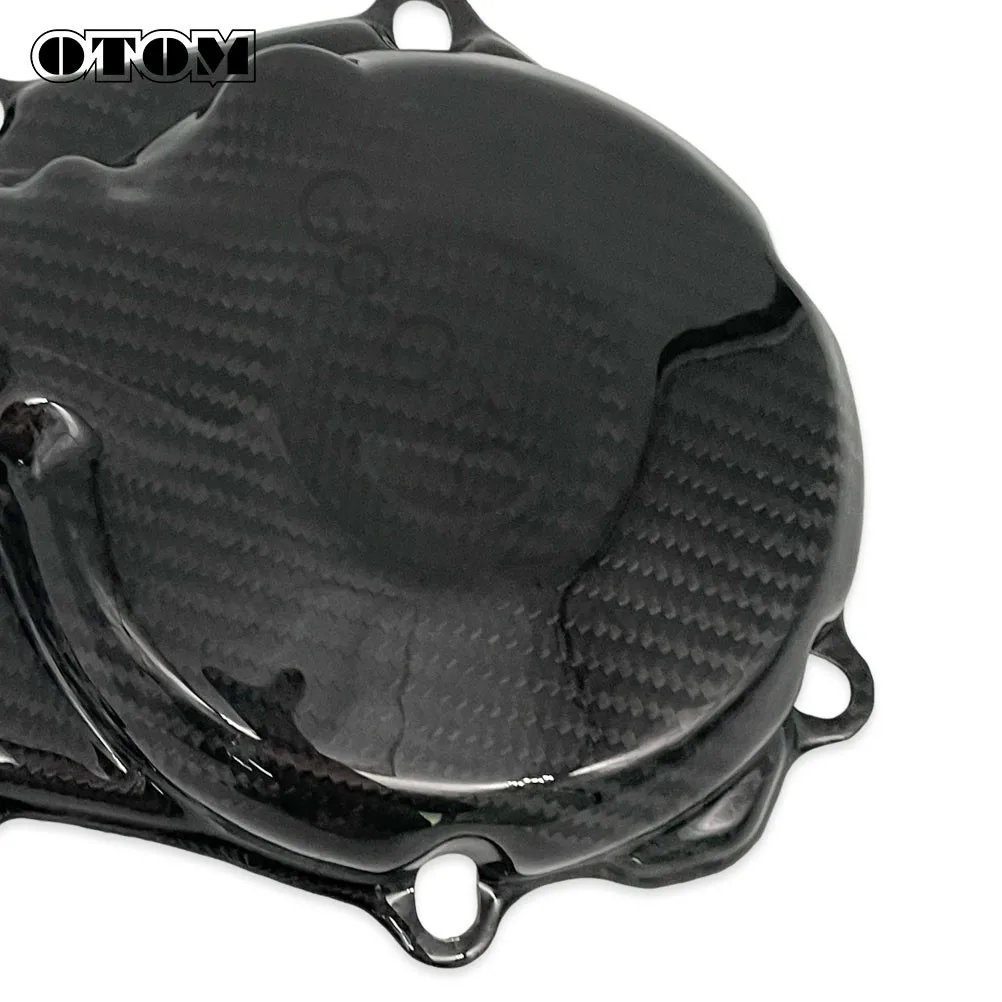 OTOM 2016-2018 Motorcycle Ignition Guard Cover Engine Motor Stator Carbon Fiber Protector For KAWASAKI KX450F Motocross Bikes view 5