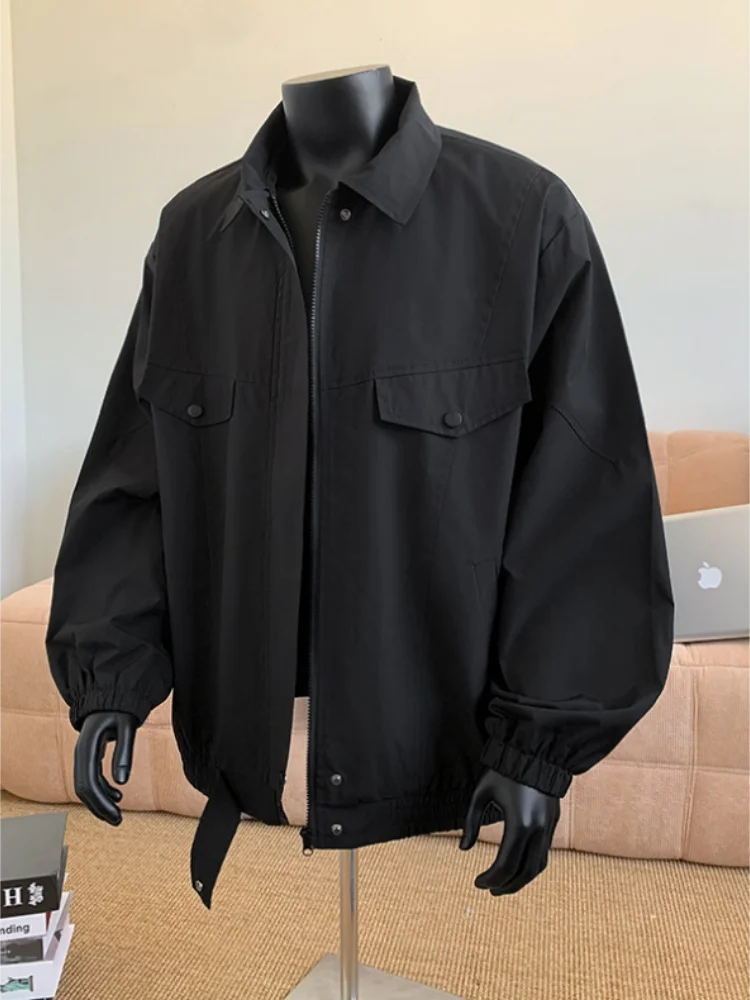 

Loose Fit Men's Workwear Jaet American Retro Sle Pilot Coat Spring Autumn Season Faion Brand Windproof Long Sve Zipp...