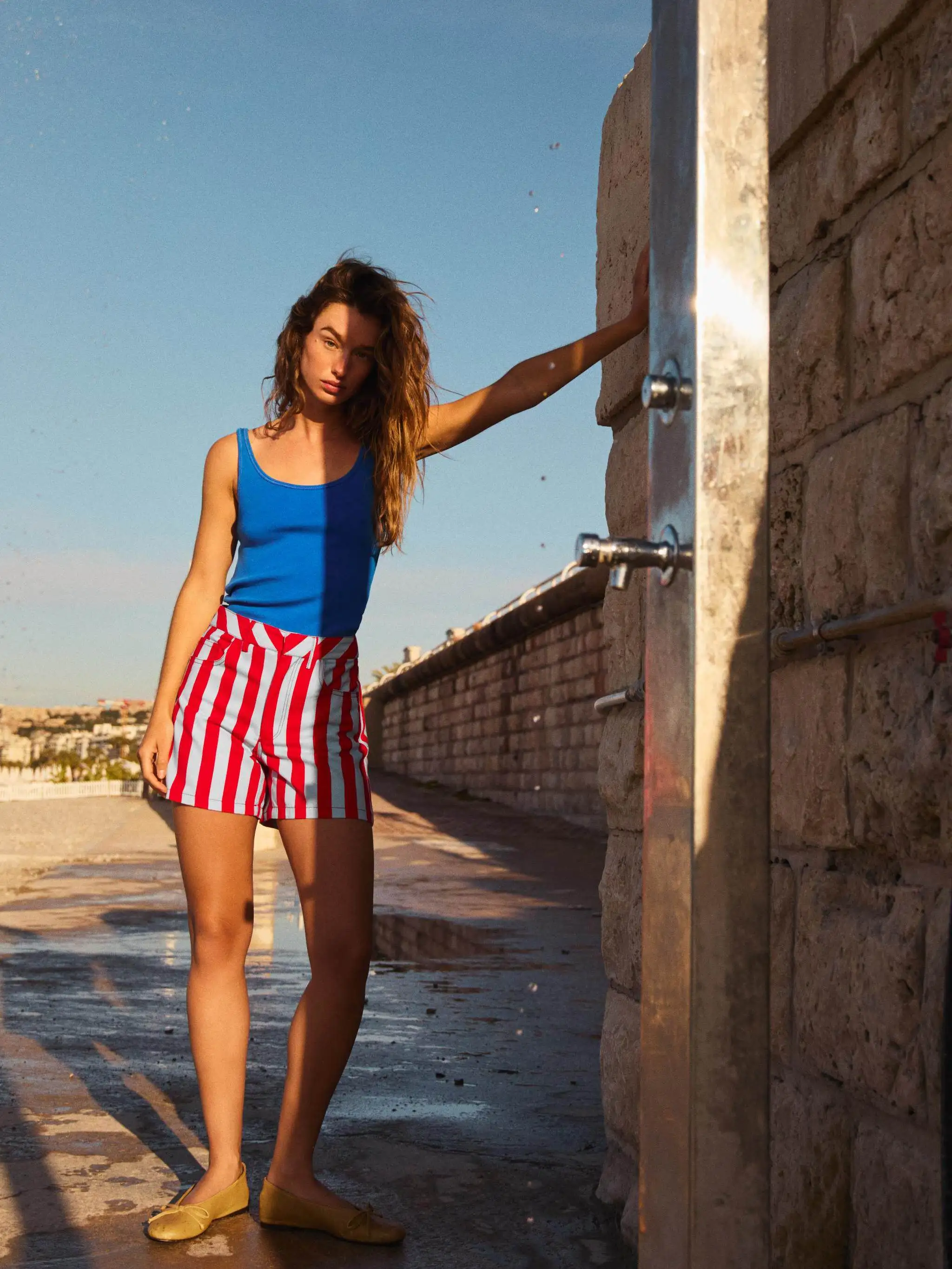 

High Waist Striped Color Block Casual Shorts for Women New Summer Collection Straight Leg Short Pants Chinese Style Trousers