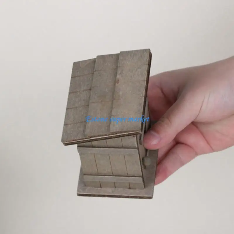 090B Antique Wooden Chicken Nest For Dollhouses 1/12 Scale Display Model