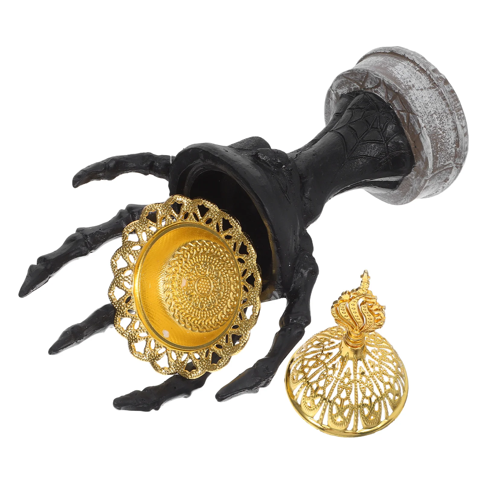 

Ghost Claw Incense Burner Resin Censer Lid Scary Halloween Aromatherapy Decor Home Office Yoga Room Black Incense Burner Bowl