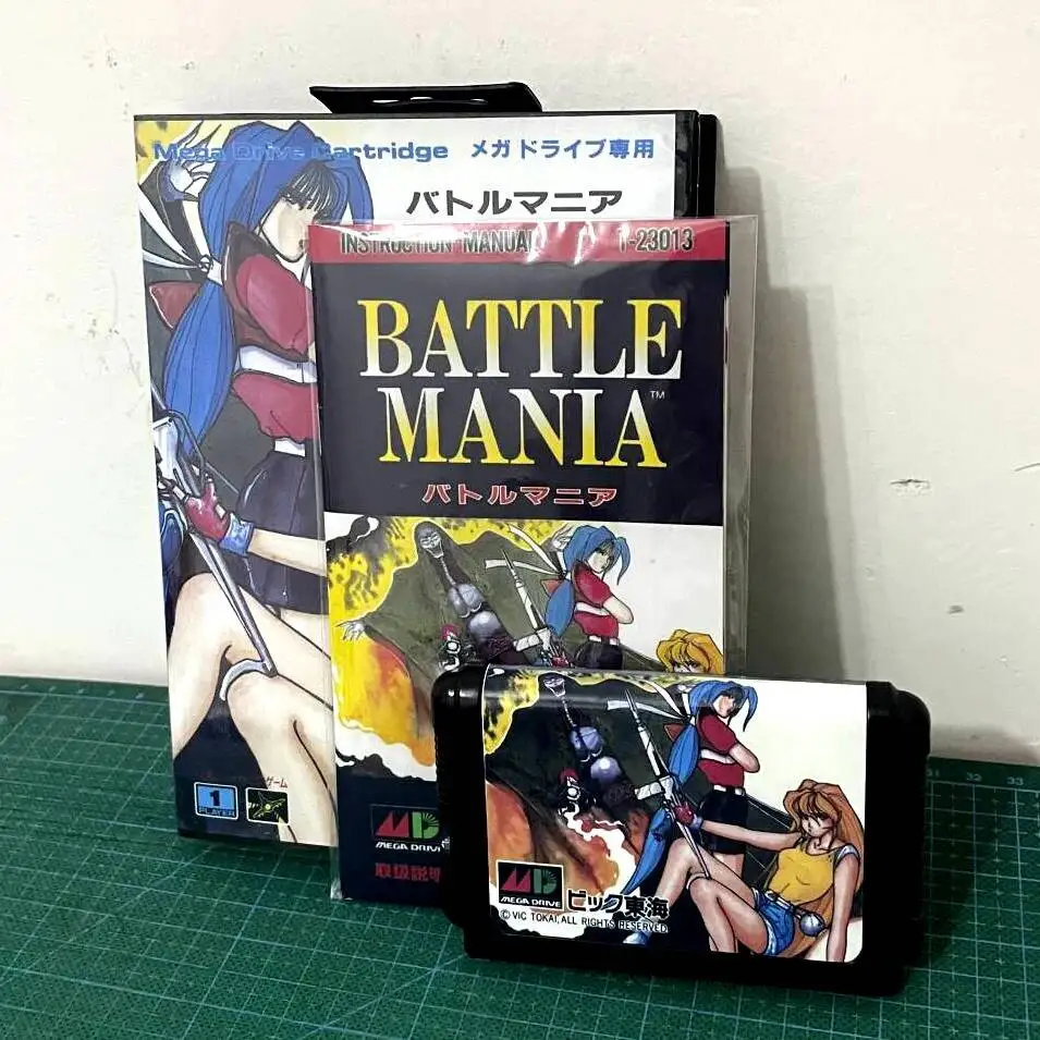 Novo Lançamento Battle Mania com Caixa e Manual, Cartão de Jogo MD de 16 bits para Sega Mega Drive e Genesis