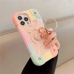 Shockproof Tough Silicone Heavy Duty Kickstand Rugged Double Ring Cover For iPhone 16 15 14 13 12 11 Pro Max XS XR 8 7 Plus SE2