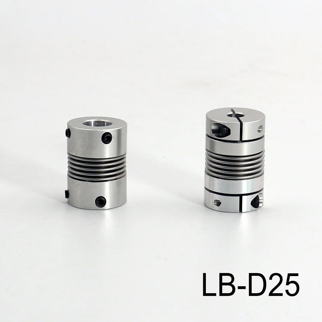 D25 Bellows Coupling Aluminum Alloy Encoder Step Servo Motor Screw Spring Elastic Flexible Coupling for CNC