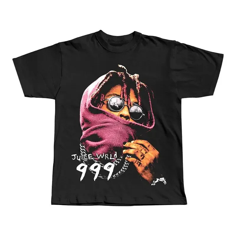 American Vintage Rapper T-shirt Cotton West Coast Lil Wayne Kanye TS Hip Hop Oversize Loose Short Sleeve Men's Clothing 250g