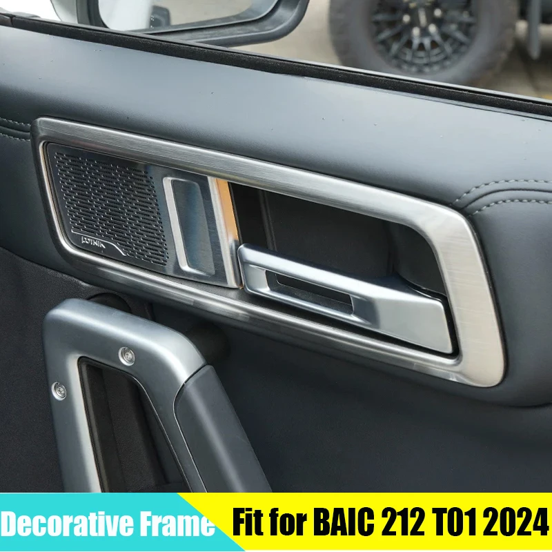 

Car Door Handle Decorative Frame Suitable for BAIC 212 T01 2024 2025 2026 Modified Auto Door Handle Sticker Interior Accessories