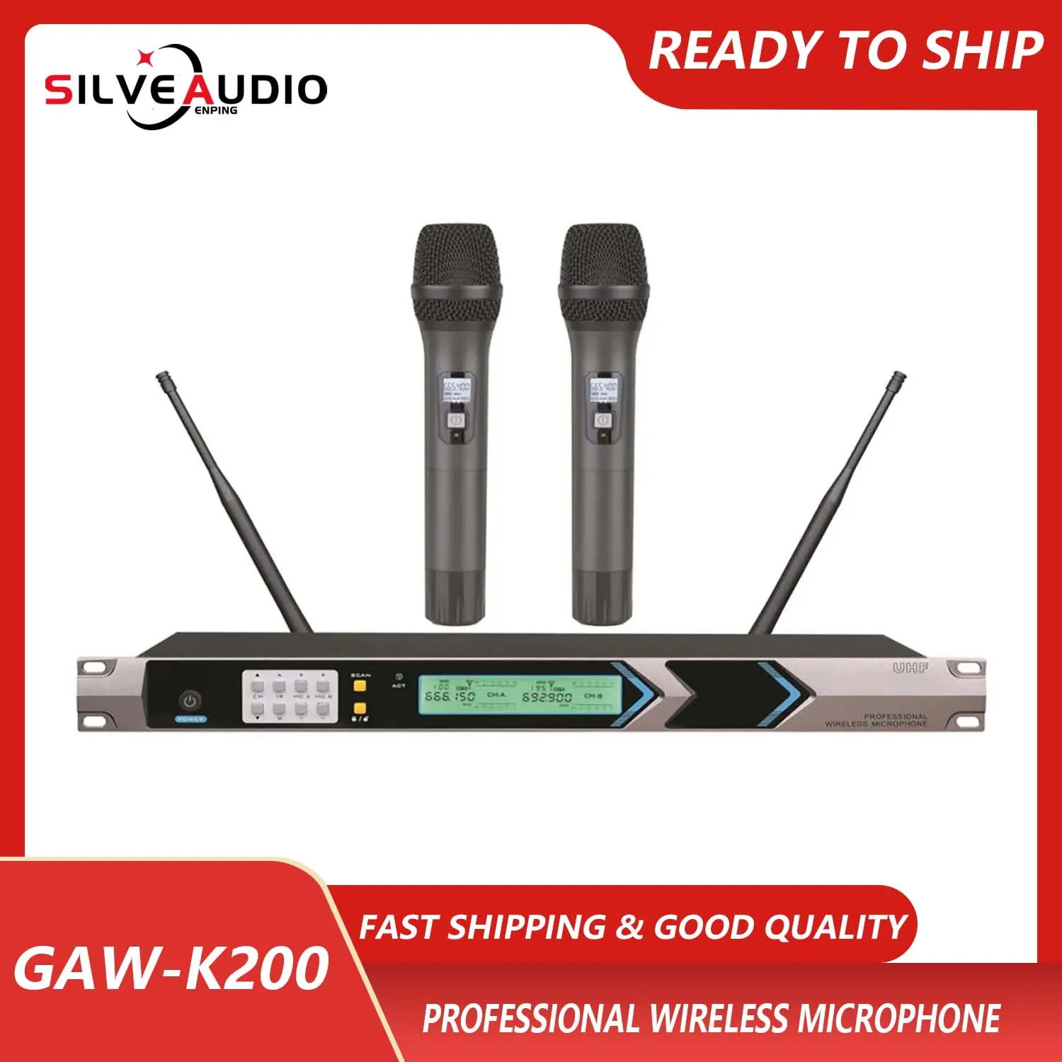 

GAW-K200 U-Segment Handheld Wireless Microphone Multi-Output Channel Conference Outdoor Performance 1 to 2 Microphones