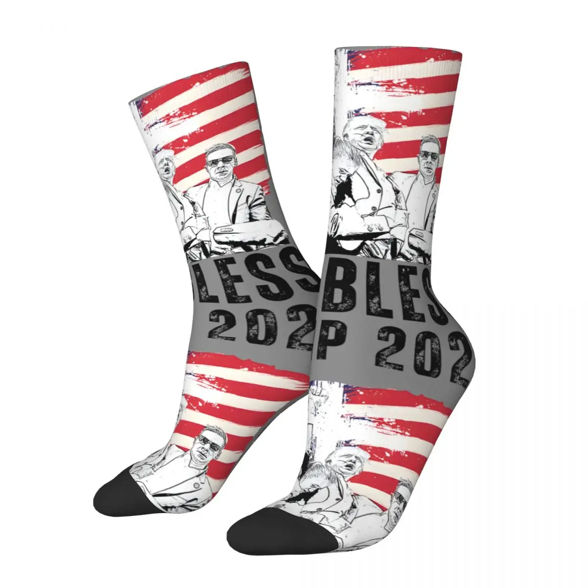 Happy Funny Bless Men's Socks Retro Harajuku T-Trumps Street Style Novelty Seamless Crew Crazy Sock Gift Printed