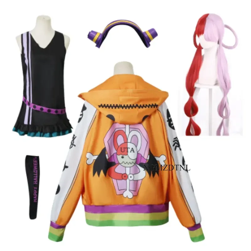 

Костюм для косплея Красной Уты из аниме-фильма, Женский карнавальный костюм, Униформа, искусственное пальто на Хэллоуин, рождественский подарок для фанатов аниме, наряд для девушек