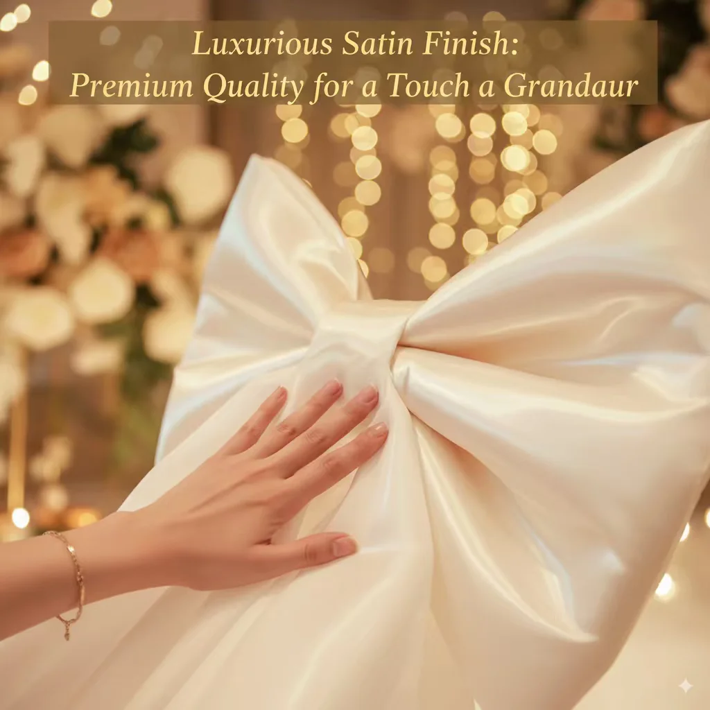 ديكور فيونكة مخملية عملاقة بلون الشمبانيا مثالي لحفلات الزفاف، وحفلات أعياد الميلاد، وإعداد المسرح، وخلفية الحدث، وديكور حائط بشريط DIY لـ C #6