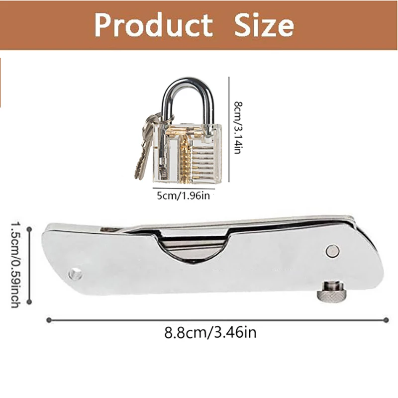 7-in-1 Lock Picking Set Pocket Multitool Folding Lock Pick Set with lock, Locksmith Tool Kit for Beginers and Pro Locksmiths