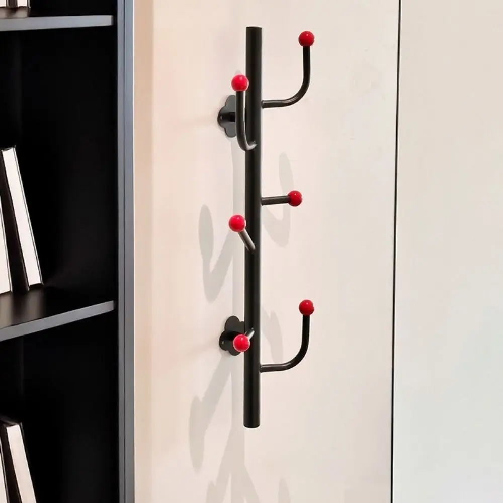 

Многофункциональная настенная вешалка из углеродистой стали, экономия места, декоративный держатель для сумок для одежды, 4/6 крючков, держатель для крышек, ванная комната