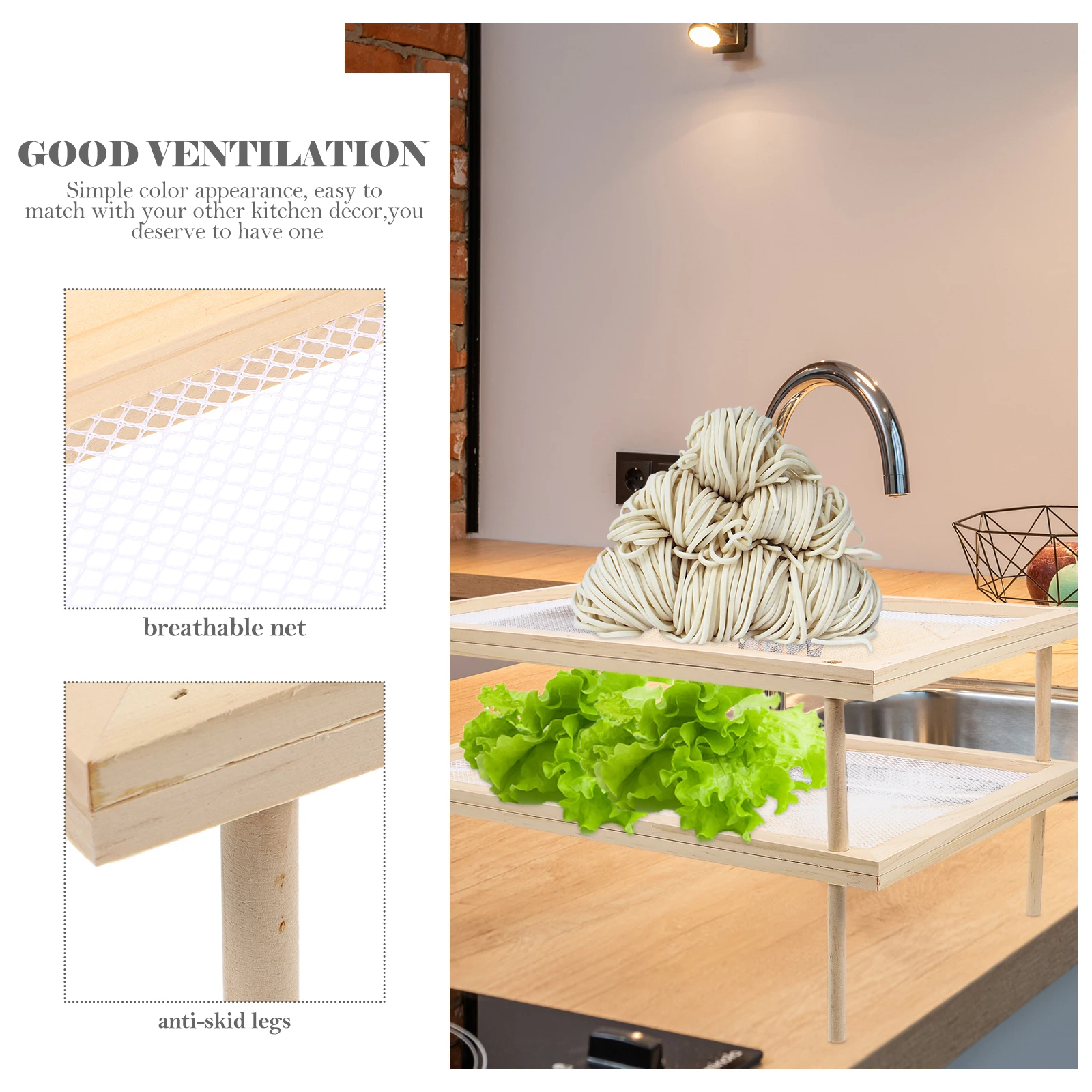 

Food Grade Noodle Household Spaghetti Storage Stand Anti Skid Legs For Kitchen Rack For Pasta Vegetable Drying Rack Noodle Stand