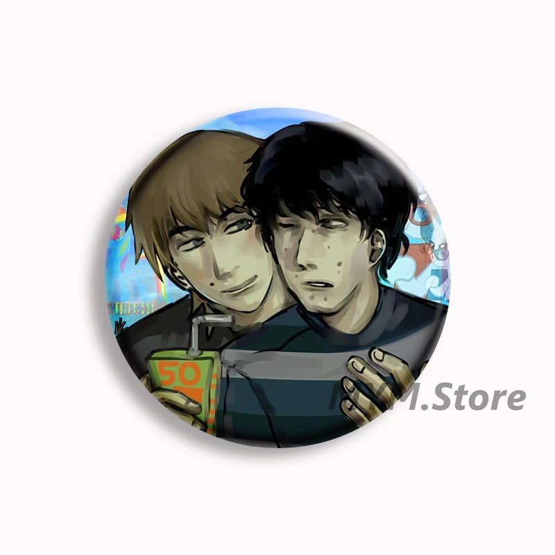 Artyom en Nikita Fanart Anime Button Pin Academy Maniacs Funny Meme Broche Badge Bag Decor Fans Verzamel Vrienden Geschenken