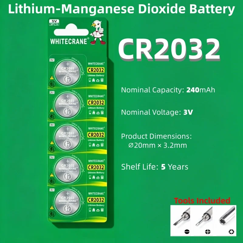 

240mAh CR2032 DL2032 ECR2032 3V Lithium Battery for Watch Toys Calculator Car Key Remote Control Button Coin Cells