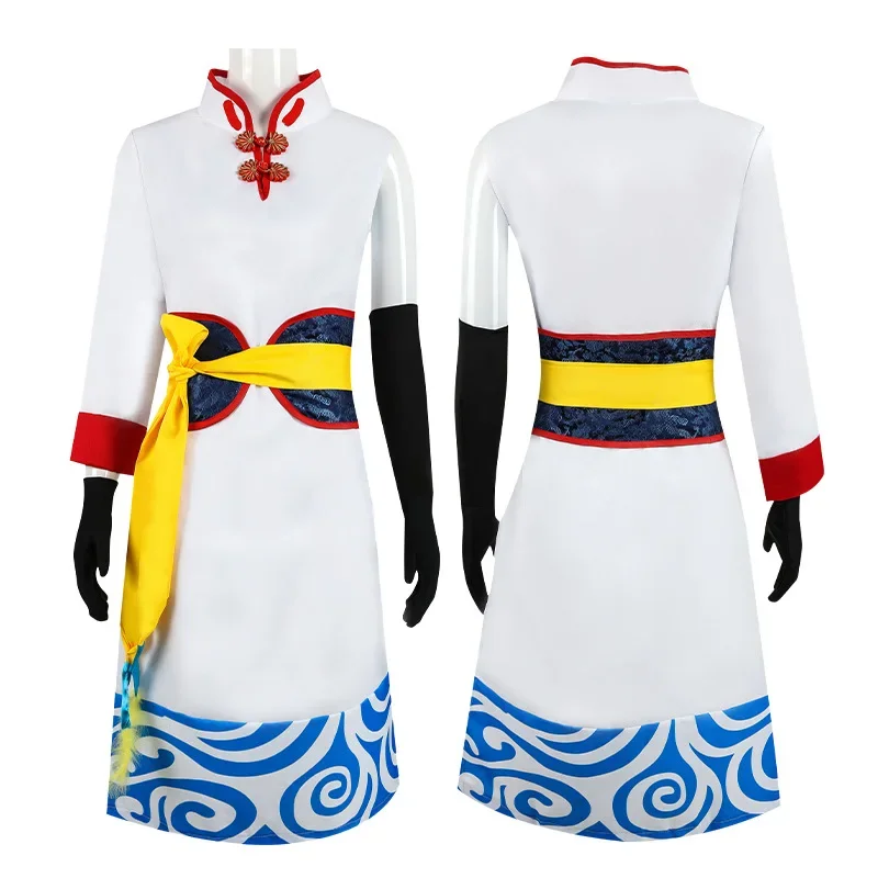 Japanese Anime Gintama Cosplay Costume Kagura Cosplay Cheongsam Outfit+Wig Adult Halloween Costumes for Women XS-3XL