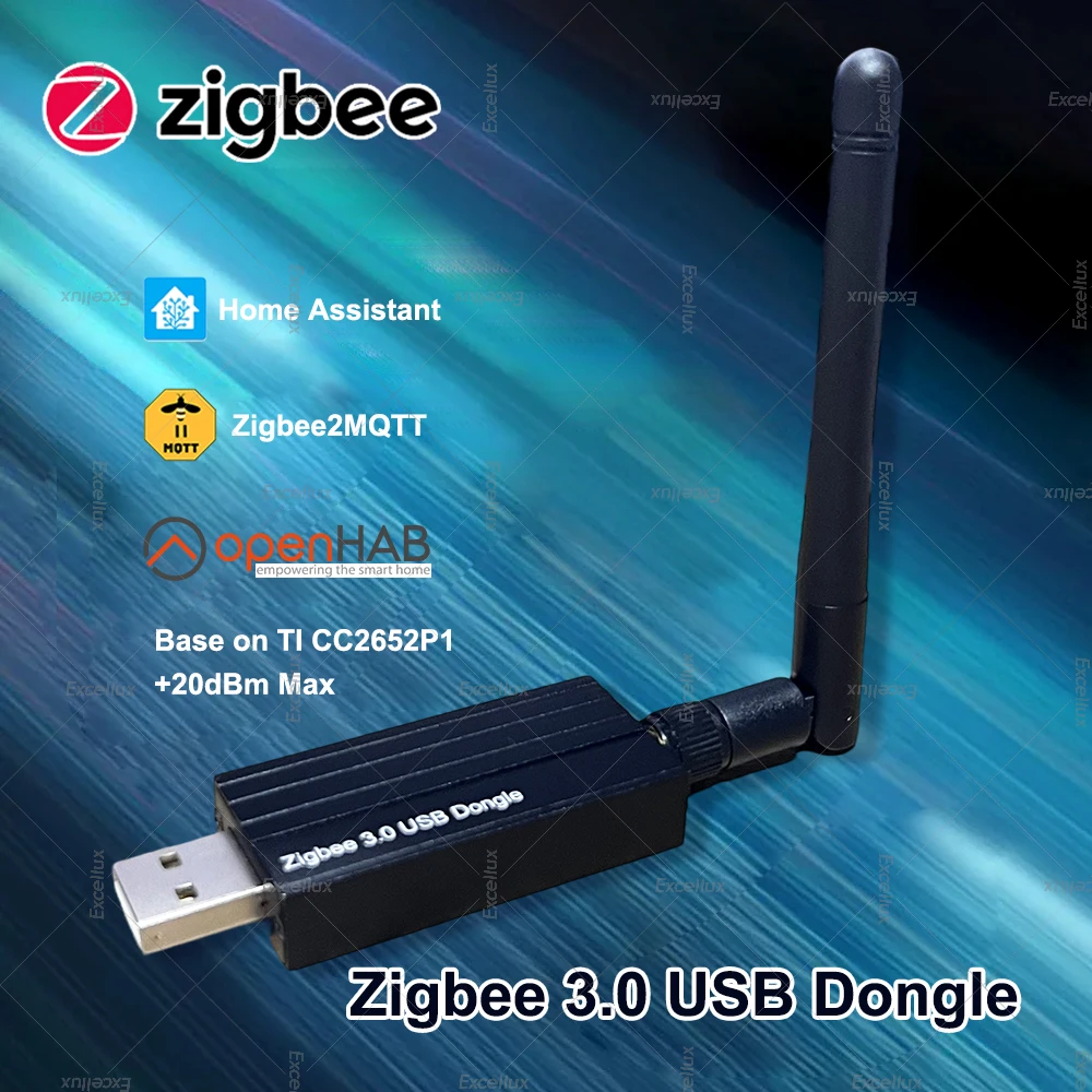 

Wireless Universal Smart Zigbee Gateway Hub Zigbee 3.0 USB Dongle Plus Support via Home Assistant Zigbee2MQTT For Zigbee Devices