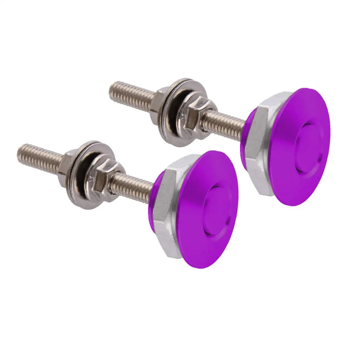 2pcs 25mm Car Push Button Quick Release Hood Bonnet Pins Lock Clip Bumper Latch Purple Universal