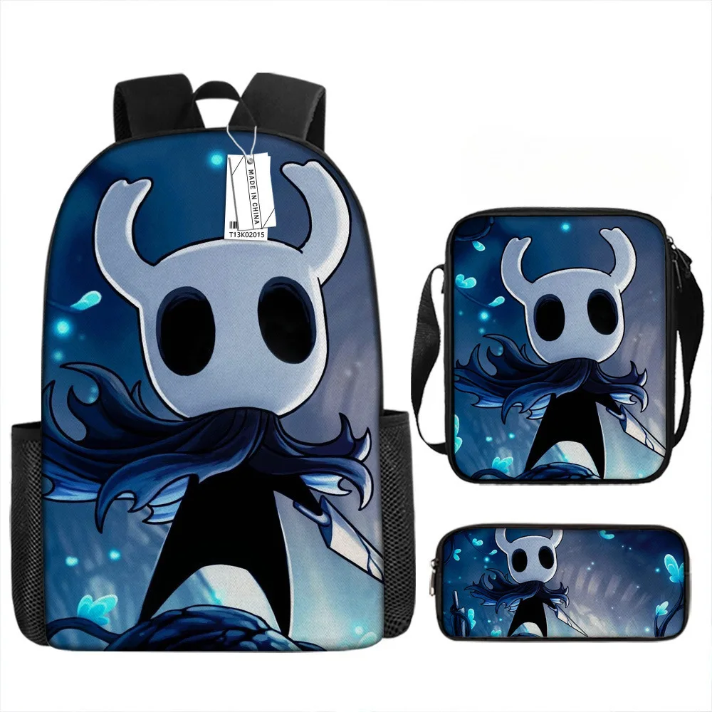 

Harajuku Popular Hollow Knight 3D Print 3pcs/Set pupil School Bags Laptop Daypack Backpack Inclined shoulder bag Pencil Case