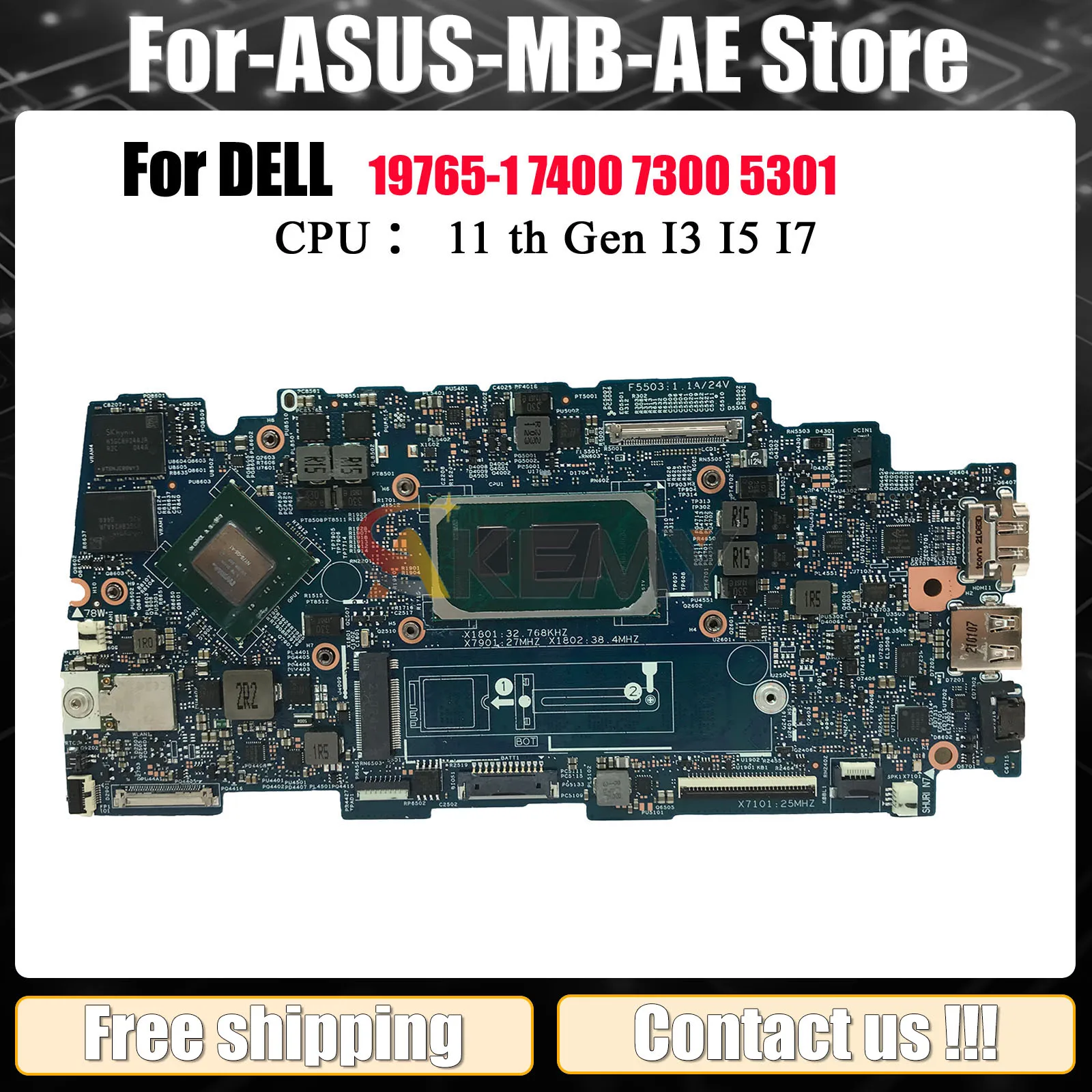 

Материнская плата для ноутбука i3 i5 i7 для Dell Inspiron 7400 7300 Vostro 5301 19765-1, материнская плата 09298W 09750J 09JX16 0X49H6, протестирована нормально