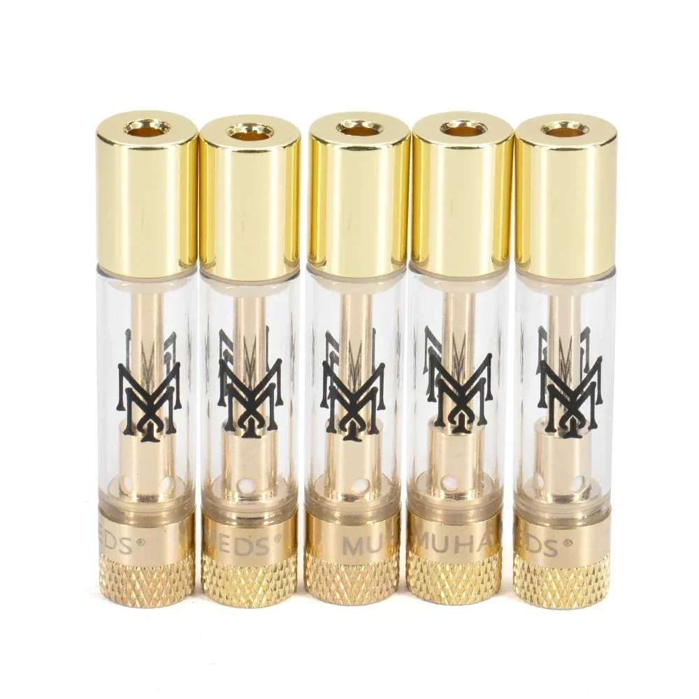 5p MUHA MEDS Vape Cartridegs Carts 0.8/1.0ml 510 Thread Ceramic Coil GOLD Tip Empty Vaporizer Thick Oil Cartridge with Package