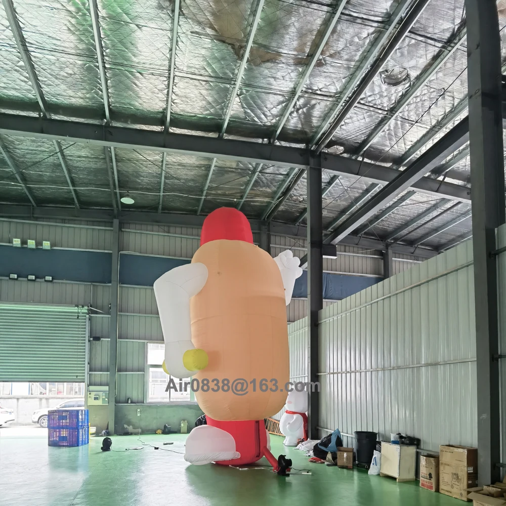 Oxford Giant Inflatable Hot Dog,ไส้กรอกพองการ์ตูนMascotบอลลูนBlower Fastอาหารจําลองรายการสําหรับโปรโมชั่น