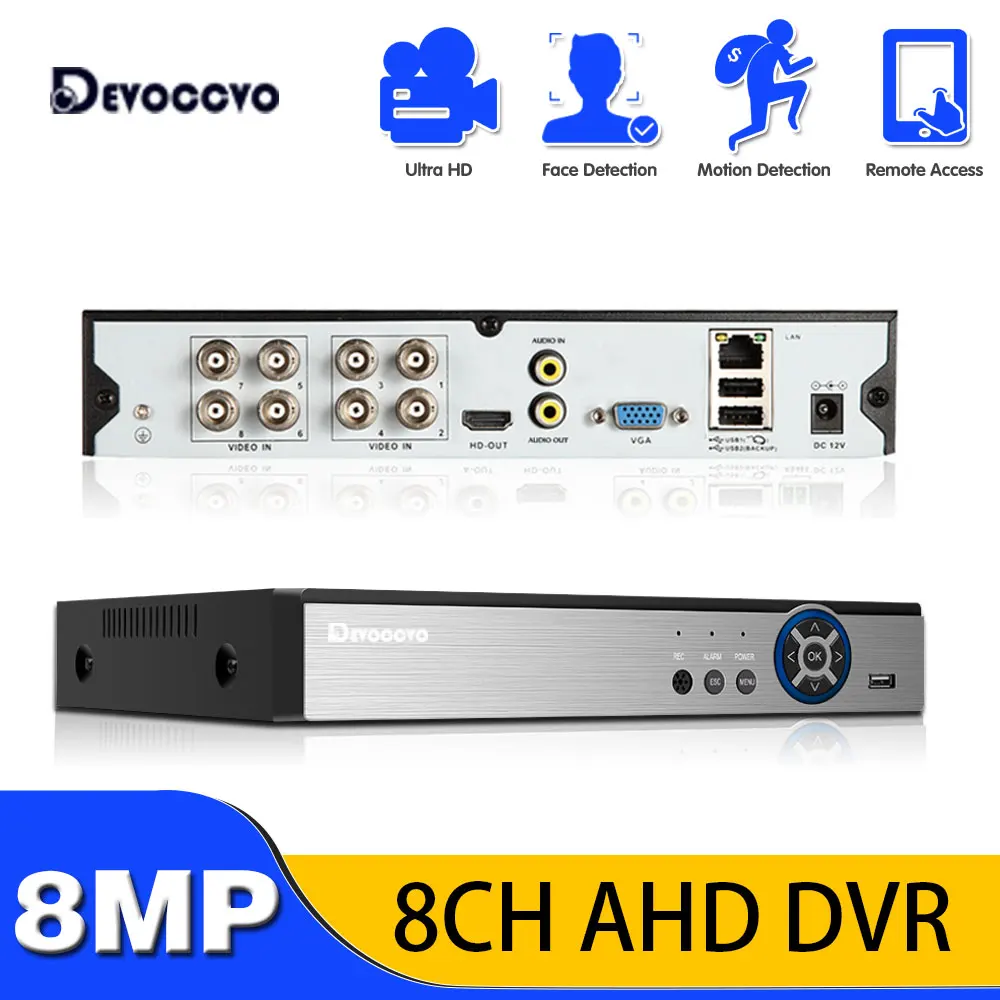 8 Channle 4K CCTV DVR Hybrid 8MP 6 IN 1 AHD CVI TVI CVBS Security DVR NVR Recorder 8CH XMEYE Video Surveillance Recorder H.265