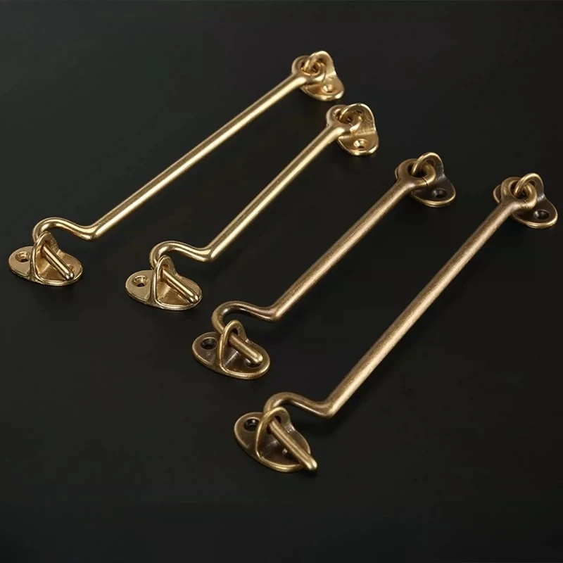 10PCS Old Style Copper Hook Lock, Window Windproof Hook, Window Metal Fixator, Window Buckle, Household Hardware Accessories