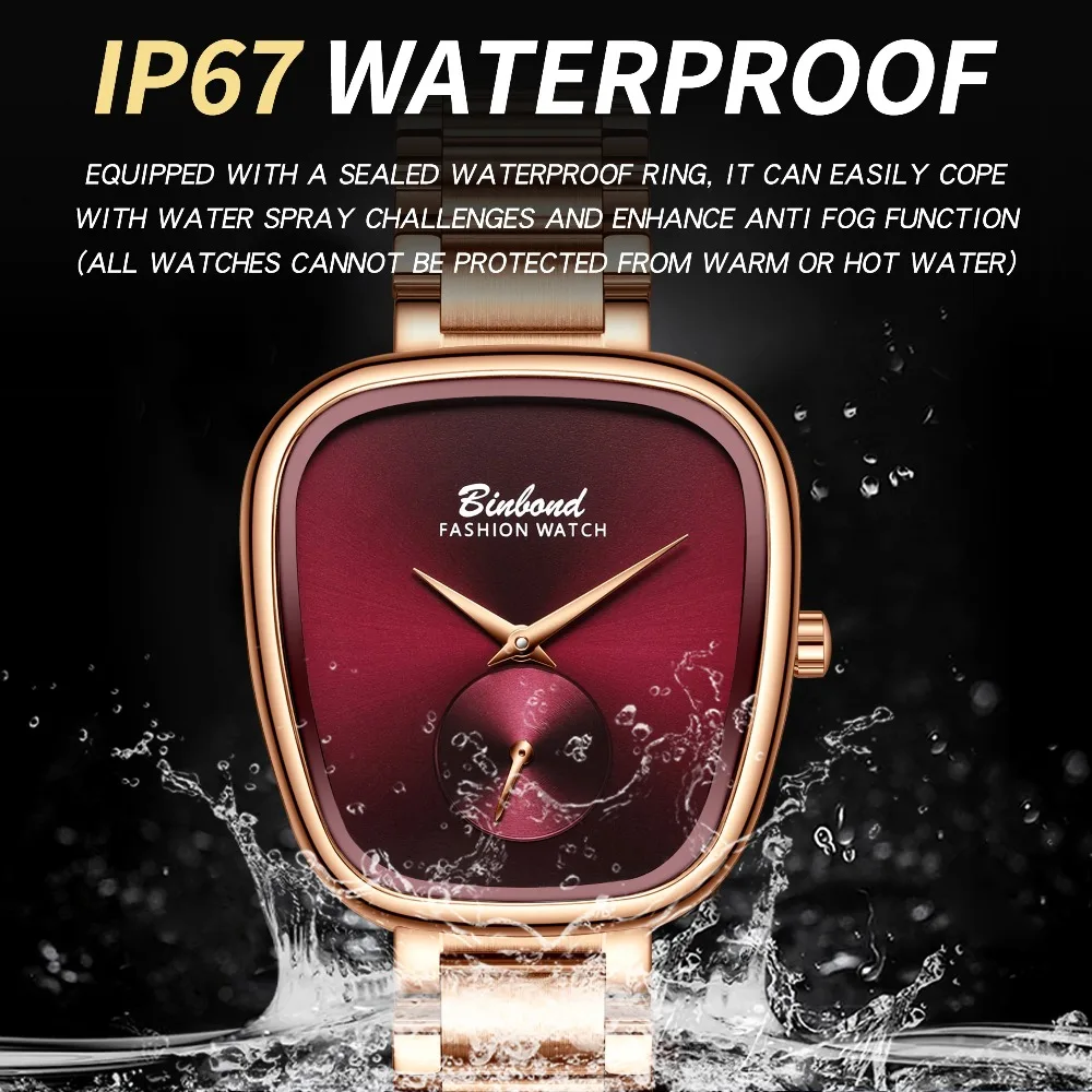 BINBOND 520Luxury Fashion Quartz Womens Watch Waterproof Steel Strip Personalized Watches for Women Relogio Feminino Reloj Mujer